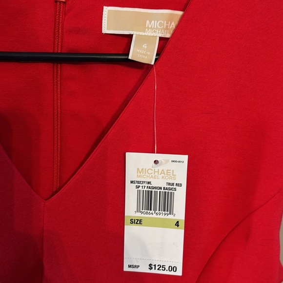 NWT $125 Michael Kora true red dress size 4 - Picture 2 of 4